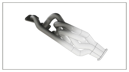 3D Project of an Exhaust Manifold Design for Optimized Engine Performance.