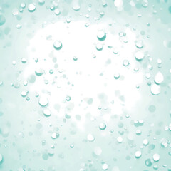 Cosmetic Essence, Liquid bubble, Molecule inside Liquid Bubble on water background