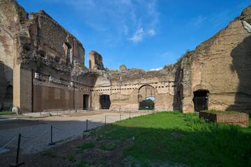 Obraz premium Terme di Caracalla (Baths of Caracalla), large archaeological site in Rome, Italy 