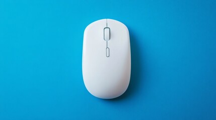 White computer mouse, top view.