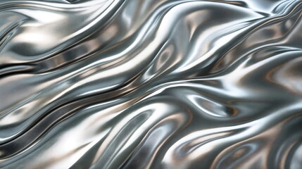 Abstract metallic silver waves texture background.
