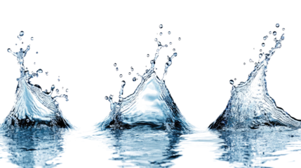 Collection of Water Droplets Creating Circular Splashes on a Surface Generative AI