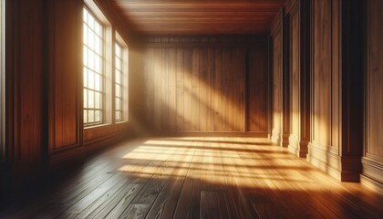 Fototapeta premium Room with window concept graphic resource wooden style lighting