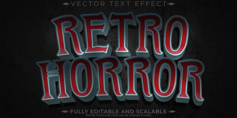Fototapeta premium Horror movie text effect, editable vintage and scary text style