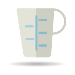 Measuring cup, beaker icon. Kitchen appliance