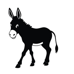 Obraz premium a black and white silhouette of a donkey