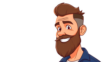 Obraz premium Guy with a beard posing isolated with white highlights, png