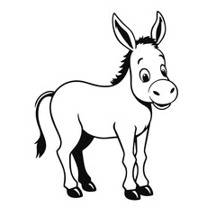 Obraz premium a black and white silhouette of a donkey