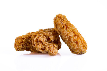  fried chicken wings on white background