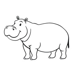 Obraz premium a black and white silhouette of a hippopotamus.
