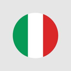 Italy flag icon. The country sign. Round shape. Vector image.