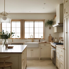 Fresh and neutral japandi kitchen