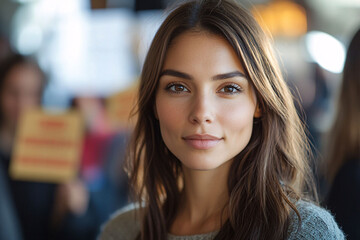 Fototapeta premium Confident Woman at a Protest Event