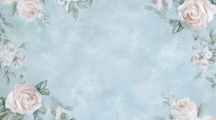 Delicate Blooms on a Soft Blue Background