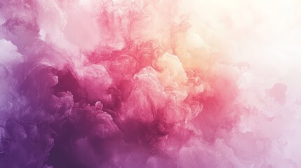 Fototapeta premium A soft, gentle abstract background featuring swirling clouds of pink, purple, and cream colors with ample copy space