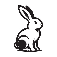 Obraz premium A Black rabbit silhouette design 