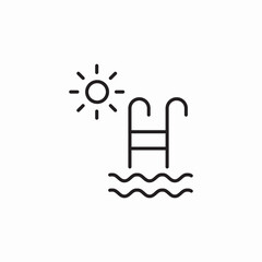 summer pool icon sign vector