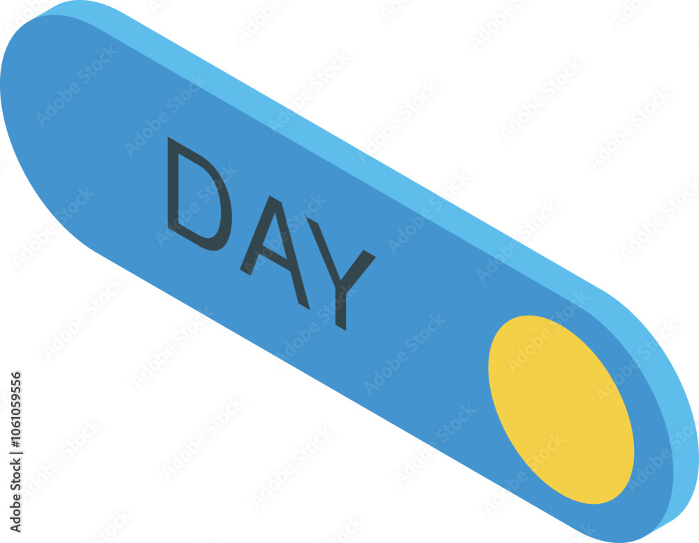 Poster day toggle switch in active state representing daily mode setting for scheduling or planning