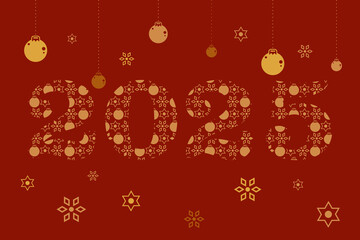 New Year card vector art. Happy 2025.