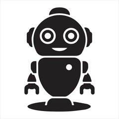 Modern robot icon trendy flat design on white background