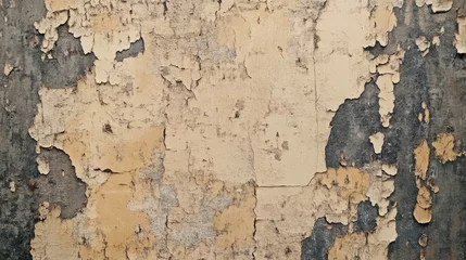 Wall murals Weathered wall with peeling paint revealing a textured backdrop.