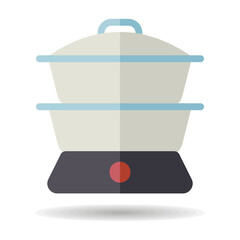 Double boiler vector icon. Kitchen appliance