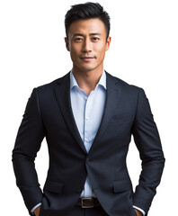Confident Asian Businessman in Suit Portrait Professional Executive Success