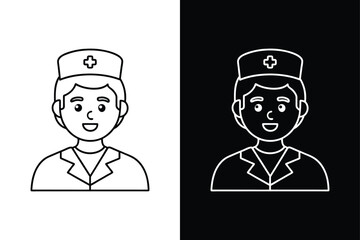 Nurse icon, nurse logo icon, medical nurse logo icon vector illustration on white background.	