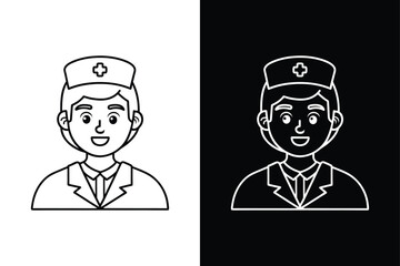 Nurse icon, nurse logo icon, medical nurse logo icon vector illustration on white background.	