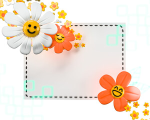 A Cheerful and Vibrant Floral Background Featuring Smiling Flowers for Various Uses