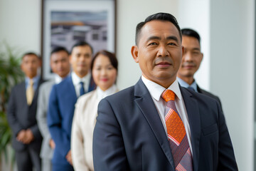 Photograph of a Myanmar professional group of lawyers with the director at the front.