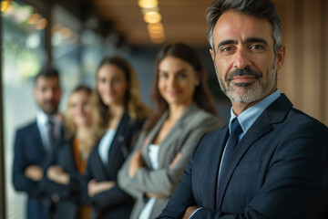 Photograph of a Spain professional group of lawyers with the director at the front.