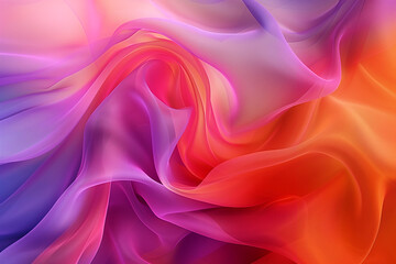 Obraz premium A close-up of a colorful ombre fabric, draped and flowing in a soft swirl