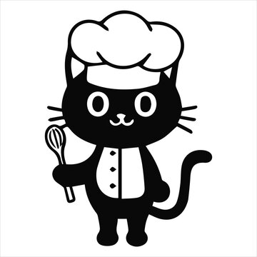 recommend clip art: A cartoon black cat sporting a napoleon hat