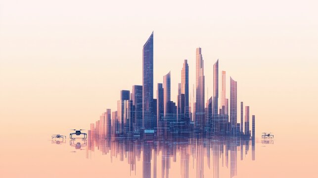 Futuristic Smart City with Sleek Architecture