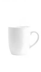 Obraz premium Blank magic mug mock up isolated, cold and hot state, 3d rendering. Magical heat sensitive cup mock up, water boiling. Color changing beverage utensil template. Morphing ceramic with thermoprint spa