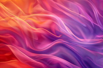 Obraz premium A close-up of flowing, silky fabric in shades of orange, pink, and purple