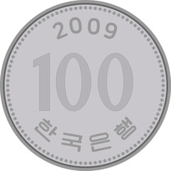 한국 동전, 한국 돈 벡터 일러스트