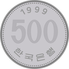 한국 동전, 한국 돈 벡터 일러스트