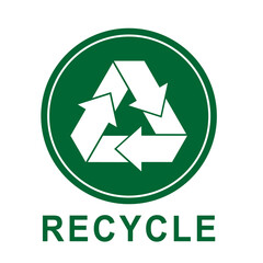Obraz premium Green Recycling Icon with Trash Bin Symbol, Eco-Friendly Logo for Sustainability, Simple Vector Emblem Isolated on White, Editable and Scalable EPS for Eco Design and Waste Management