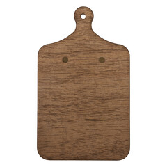 Wooden log serving and chopping board, isolated background