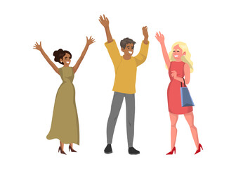 Naklejka premium images of people in different situations 