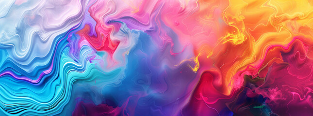 Fototapeta premium A vibrant abstract painting with swirling colors, capturing a dynamic energy