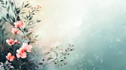 Serene Floral Escape: A Tranquil Watercolor Wonderland