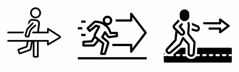 Ahead icons set in vector 