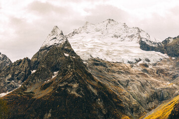 View of Dombay. mountain landscape. Dombay. Karachay-Cherkessia