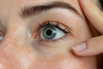 Obraz premium Closeup of a Woman's Eye and Skin