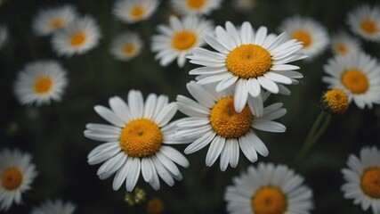 Obraz premium top view cinematic shot of daisy