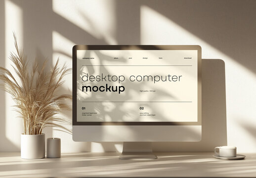 Desktop Computer Mockup Generated with AI