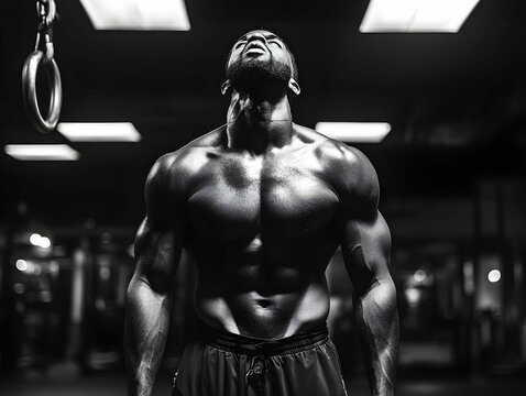 운동 중 포즈를 취하는 남성 003 20231101